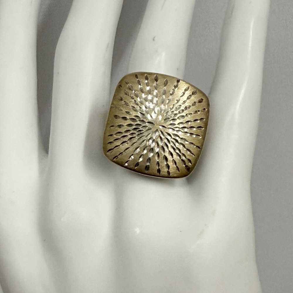 Vintage Sterling Diamond Cut Arte d'Argento Ring Made in Italy 8 Grams Size 7 - Picture 2 of 12